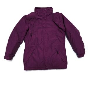 L.L. Bean Winter Warmer Coat Jacket Plum Hooded Polartec Thinsulate Women Sm Pet